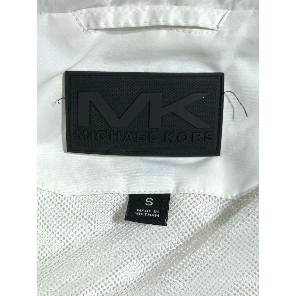 Michael Kors Men's White Stripes Red Blue Hooded Zip-Up Jacket Size Small 3059 - Picture 6 of 11